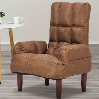 舒客艺家 单人折叠沙发椅 亚麻棕