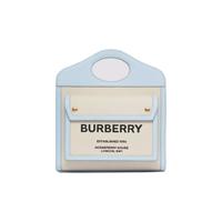 BURBERRY 博柏利 女士迷你双色帆布拼皮革口袋包 自然色/浅蓝色 80324061