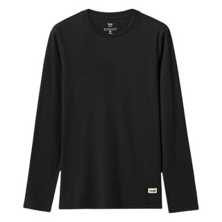 GIORDANO 佐丹奴 男士圆领长袖T恤 01021801 黑色 M