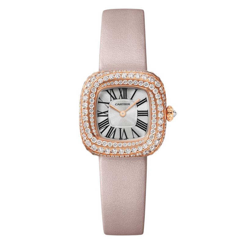 Cartier 卡地亚 Coussin de Cartier系列 33.78毫米石英腕表 镶钻粉色大款