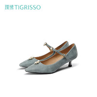 tigrisso 蹀愫春夏法式复古玛丽珍高跟尖头宝藏鞋婚鞋TA21529-81