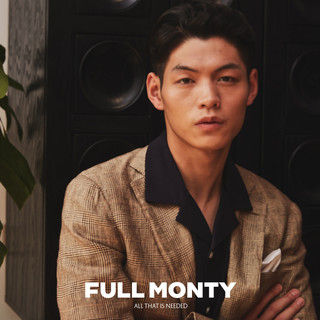 FULL MONTY男士商务休闲西服外套亚麻亲王格西装上衣正装春秋款