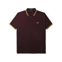FRED PERRY 佛莱德·派瑞 男士短袖POLO衫 FPXPOCM3600XM 酒红色/亮黄 S