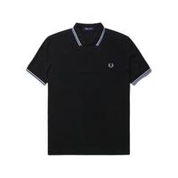 FRED PERRY 佛莱德·派瑞 男士短袖POLO衫 FPXPOCM3600XM 黑色/天蓝 S