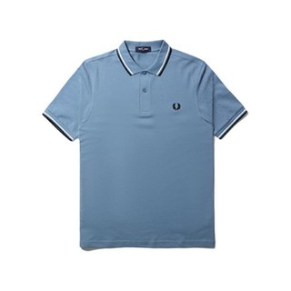 FRED PERRY 佛莱德·派瑞 男士短袖POLO衫 FPXPOCM3600XM 浅蓝色/黑色 L