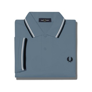 FRED PERRY 佛莱德·派瑞 男士短袖POLO衫 FPXPOCM3600XM 浅蓝色/黑色 L