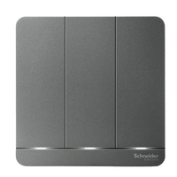 Schneider Electric 施耐德电气 AvatarOn绎尚系列 三开单控开关 荧光灰 LED款