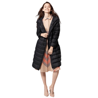 Hush Puppies 暇步士 女士中长款羽绒服 HJ-19718D 黑色 M