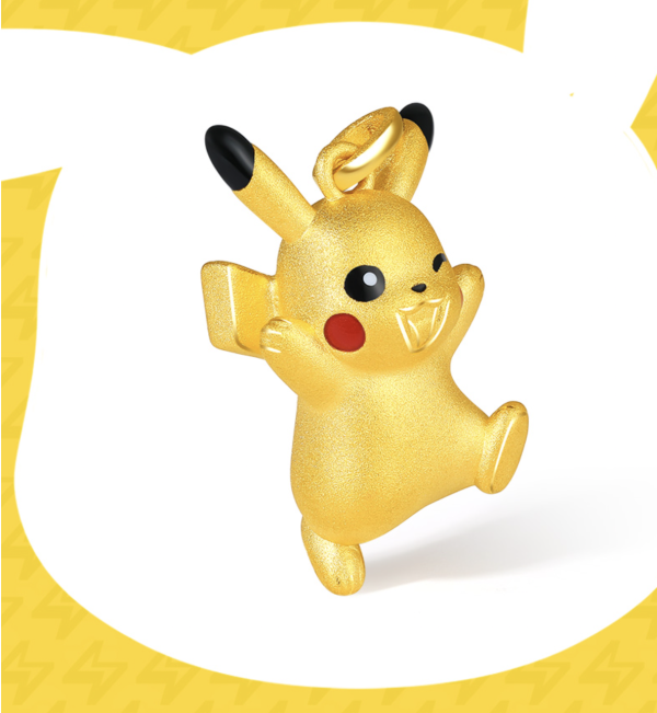 chowtaiseng周大生x宝可梦女士黄金皮卡丘吊坠g0gb0028pm约16g