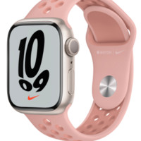 Apple 苹果 Watch Nike Series 7 智能手表 45mm GPS版 星光色铝金属表壳 粉色运动表带（ECG、血氧）