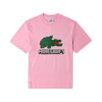 LACOSTE 拉科斯特 X MINECRAFT 男女款圆领短袖T恤 TH5038 粉色 XS