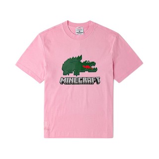 LACOSTE 拉科斯特 X MINECRAFT 男女款圆领短袖T恤 TH5038 粉色 L