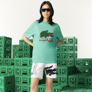 LACOSTE 拉科斯特 X MINECRAFT 男女款圆领短袖T恤 TH5038 绿色 XS