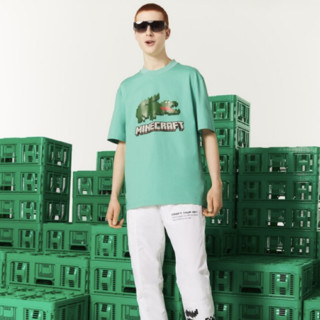 LACOSTE 拉科斯特 X MINECRAFT 男女款圆领短袖T恤 TH5038 绿色 XS