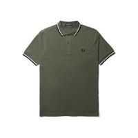 FRED PERRY 佛莱德·派瑞 男士短袖POLO衫 FPXPOCM3600XM 绿色/黑色 S