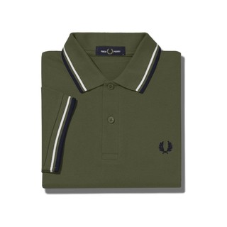FRED PERRY 佛莱德·派瑞 男士短袖POLO衫 FPXPOCM3600XM 绿色/黑色 M