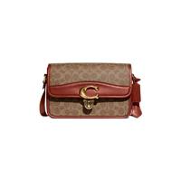 COACH 蔻驰 STUDIO系列 女士经典标志帆布单肩包 C6639_B4NQ4 棕黄色/锈红色 中号