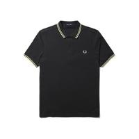 FRED PERRY 佛莱德·派瑞 男士短袖POLO衫 FPXPOCM3600XM 黑色/淡黄 S