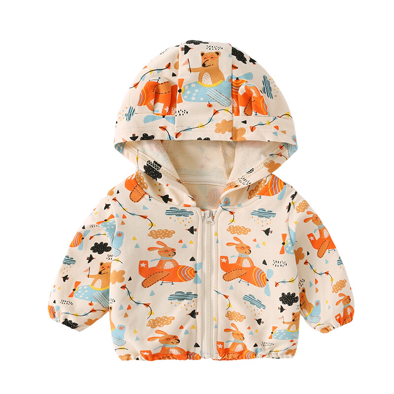 男童连帽外套 米色飞机