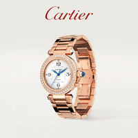 Cartier 卡地亚 Pasha系列机械腕表 玫瑰金钻石 可替换式双表带手表