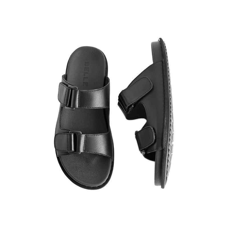 BeLLE 百丽 男士牛皮革休闲凉拖 91901BL1E