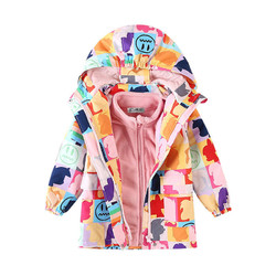 Semir 森马 集团旗下棉致女童春装套装可拆卸三合一儿童中长款冲锋衣外套