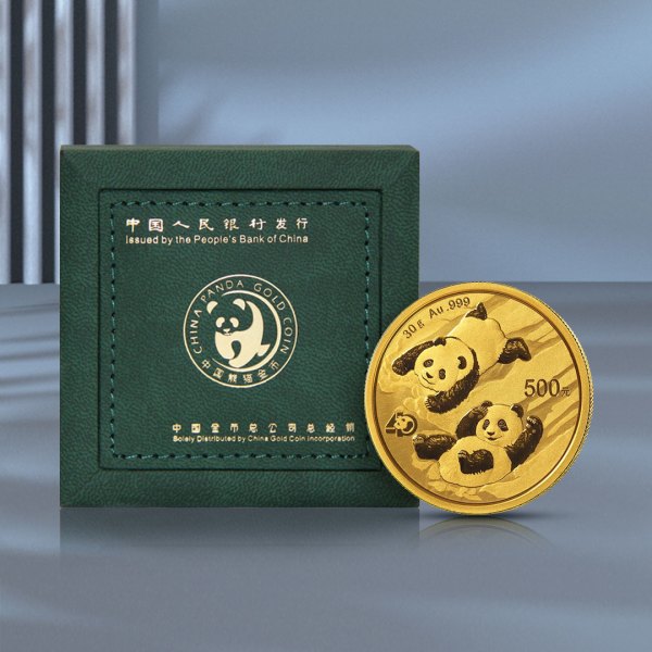 天中金2022版中国熊猫金币1克金币单枚配绿盒