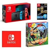 Prime会员：Nintendo 任天堂 日版 Switch游戏主机 续航增强版 红蓝手柄 + 健身环大冒险 + 屏幕贴膜