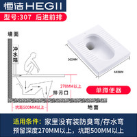 HEGII 恒洁 蹲便器蹲坑式家用便池蹲坑蹲厕便盆卫生间防臭大便器