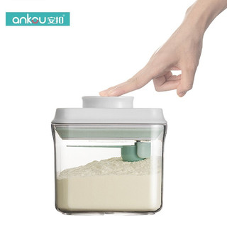 ANKOU 安扣 装米粉密封罐奶粉 便携式外出密封大容量 透明0.85L