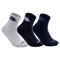 Kappa 卡帕 男子运动袜 KP8W11 深灰/黑色/浅灰 三双装