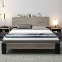 MEIZIZI 美滋滋 实木床现代简约1.5米双人床主卧轻奢1.8单人床经济型出租房板式床