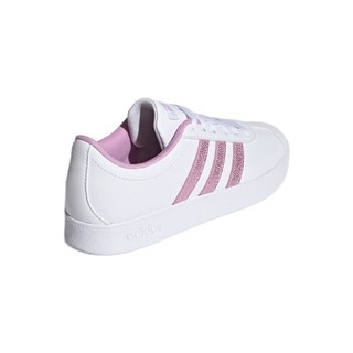 adidas 阿迪达斯 VL COURT 2.0 K 儿童休闲运动鞋 FY8904 白/亮粉紫 40码