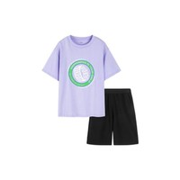 balabala 巴拉巴拉 潮流新生代系列 208222119116-70030 男童短袖套装 粉紫 120cm