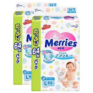 Merries 妙而舒 纸尿裤 L64片*2包