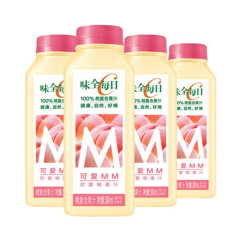 WEICHUAN 味全 每日C复合桃汁300ml*4冷藏果蔬汁饮料 礼盒装