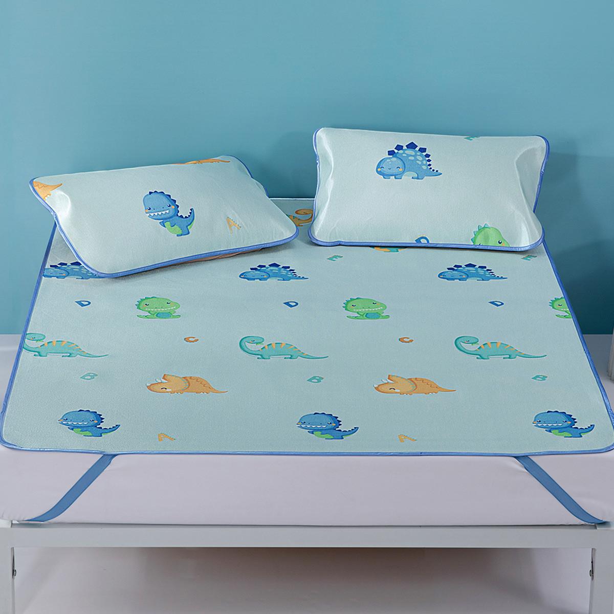 MERCURY Kids 水星儿童 恐龙乖乖 卡通抗菌印花冰丝凉席三件套 1.5m