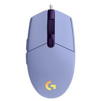 PLUS会员：logitech 罗技 G102 二代 有线鼠标 8000DPI RGB 紫色