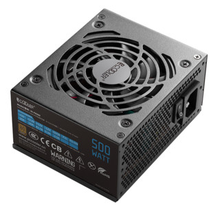 PCCOOLER 超频三 钒星FX500 铜牌（85%）半模组SFX电源 500W 黑色