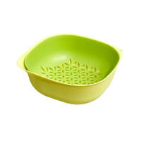 淘宝心选 双层沥水篮 23.8*23.8*9.6cm 黄色