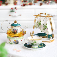 那些时光 下午茶茶具套装 英式骨瓷花茶壶茶杯加热花茶具 欧式轻奢咖啡杯碟