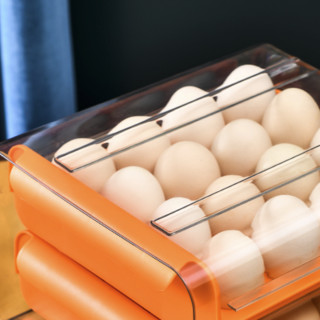 居家家 ZT1210 抽屉式鸡蛋盒 21*25.5*14cm 爱玛橘