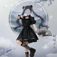 LemonHoney洋装 Lolita洛丽塔 银蝶少女 中华风SK套装