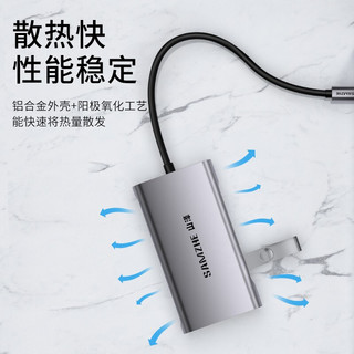 SAMZHE 山泽 扩展坞 华为联想苹果MacBook通用Type-C拓展坞网口笔记本电脑4K高清HDMI投屏转换器TC-DK