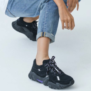 CAT 卡特彼勒 月球车系列 男女款低帮休闲鞋 P110148J3NMC09 黑色/紫色 45
