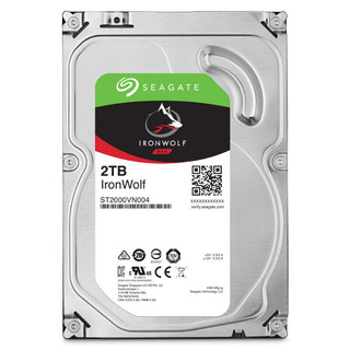 SEAGATE 希捷 酷狼IronWolf系列 3.5英寸 NAS硬盘 2TB (PMR、5900rpm、64MB) ST2000VN004