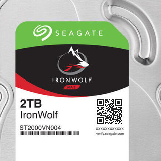 SEAGATE 希捷 酷狼IronWolf系列 3.5英寸 NAS硬盘 2TB (PMR、5900rpm、64MB) ST2000VN004