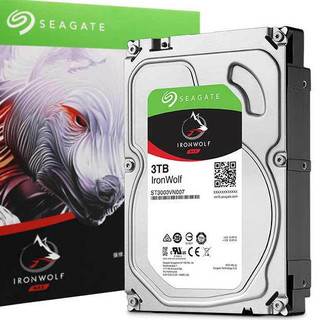 SEAGATE 希捷 酷狼IronWolf系列 3.5英寸 NAS硬盘 3TB (PMR、5900rpm、64MB) ST3000VN007