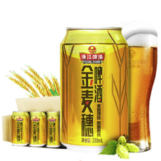 PEARL RIVER 珠江啤酒 金麦穗啤酒 330ml*6罐