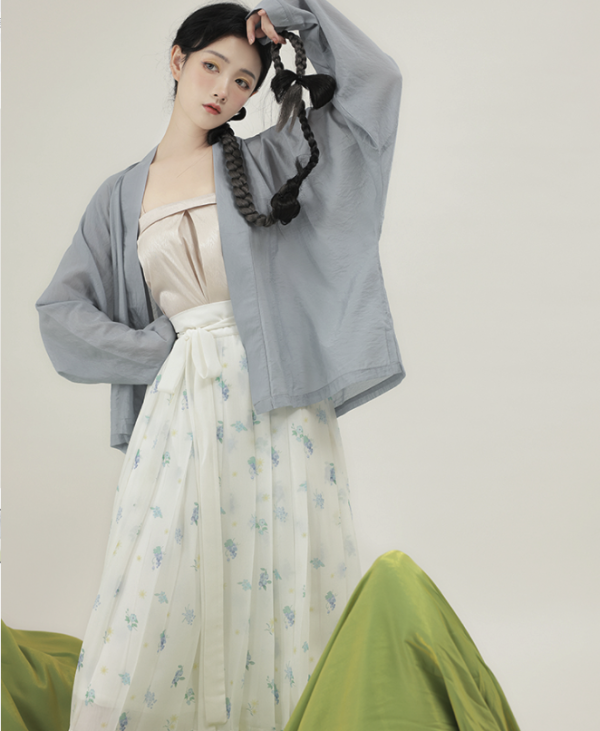 桔屿宋制汉服夏至长干寺百褶裙套装